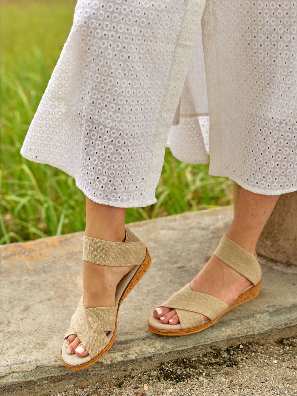 Charleston Shoe Company Peachtree Flat Sandal - Linen